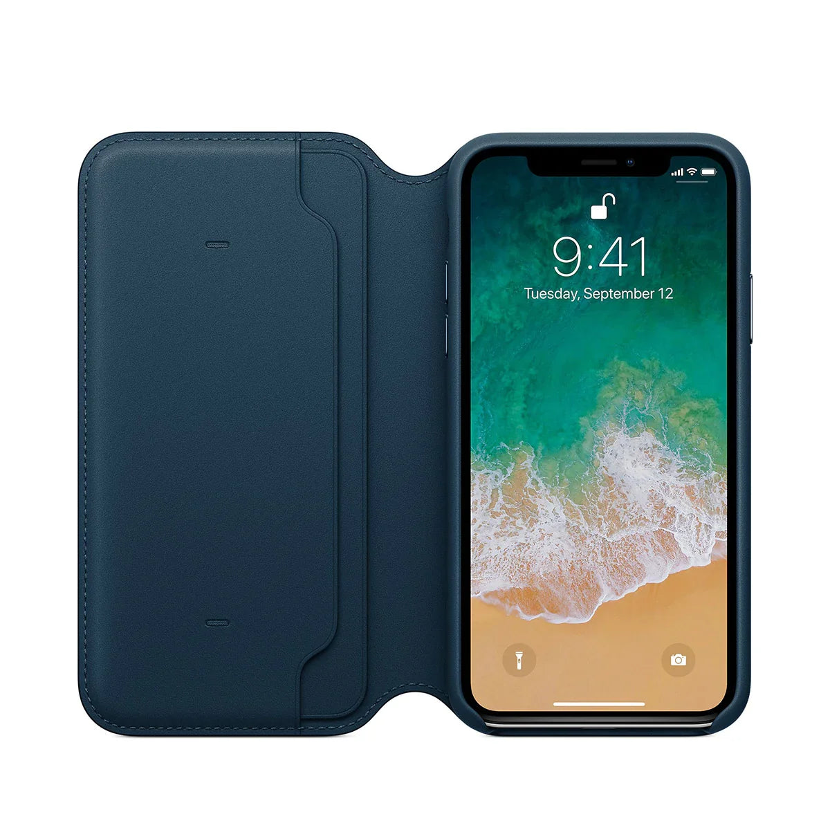 Apple iPhone X Leather Folio - Cosmos Blue