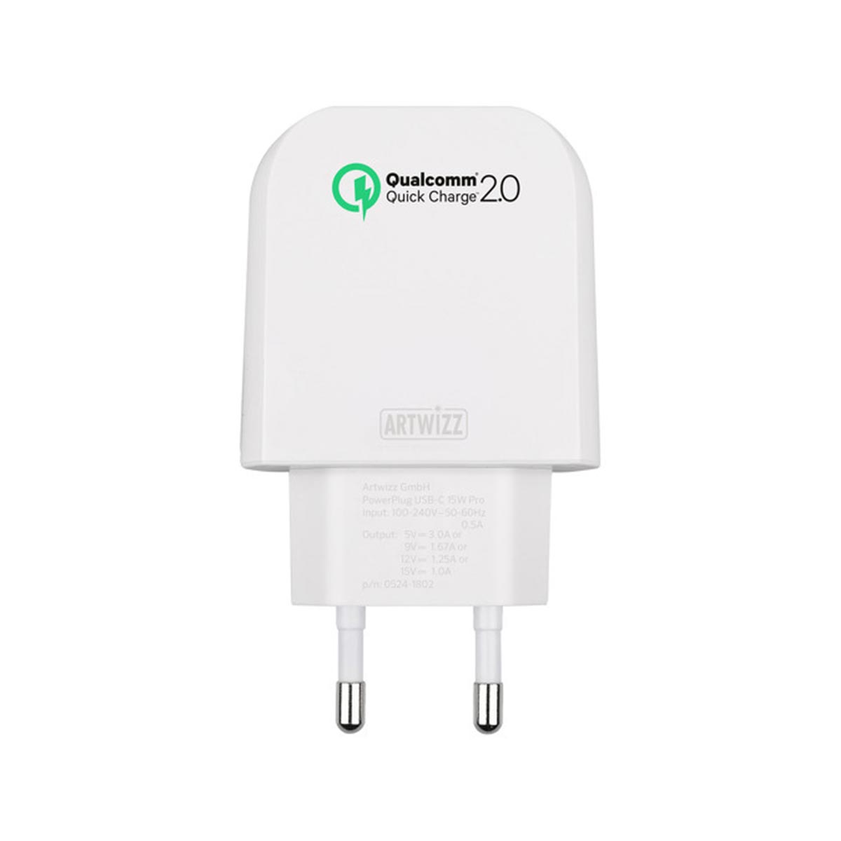 Artwizz PowerPlug USB-C w/ Qualcom Quickcharge 15W Pro - White.