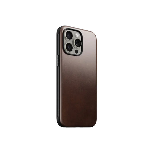 "Nomad Modern Leather Case, brown - iPhone 15 Pro Max"