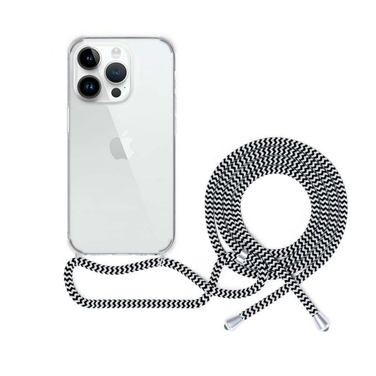 Epico Nake String Case iPhone 14 Pro - White transparent / Black-white