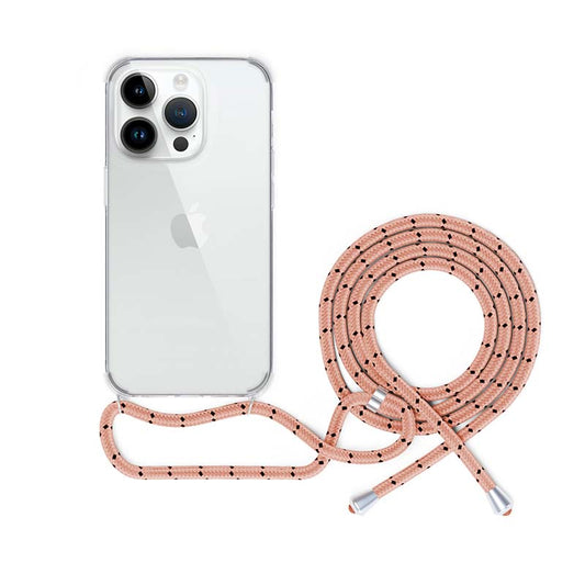 Epico Nake String Case iPhone 14 Pro Max - White transparent / Pink