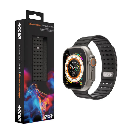 NEXT ONE ремче за Apple Watch 46/49 mm, Силикон, Црнa