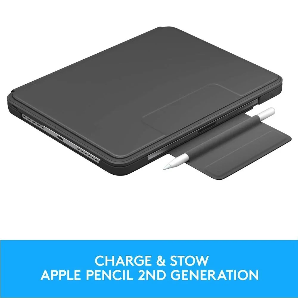 Logitech Slim Folio Pro Backlit keyboard case with Bluetooth for iPad Pro 11-inch (1st, 2nd, 3rd and 4th gen) - Graphite - UK