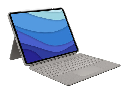 Logitech Combo Touch Detachable keyboard case with trackpad for iPad Pro 12.9-inch (5th and 6th gen) - Sand - UK