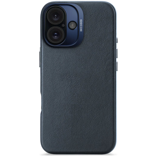 DECODED Leather Backcover for iPhone 16 - Navy Blue