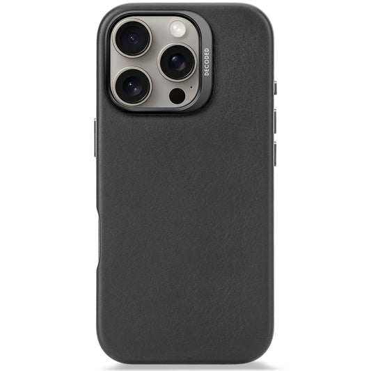DECODED Leather Backcover for iPhone 16 Pro - Black