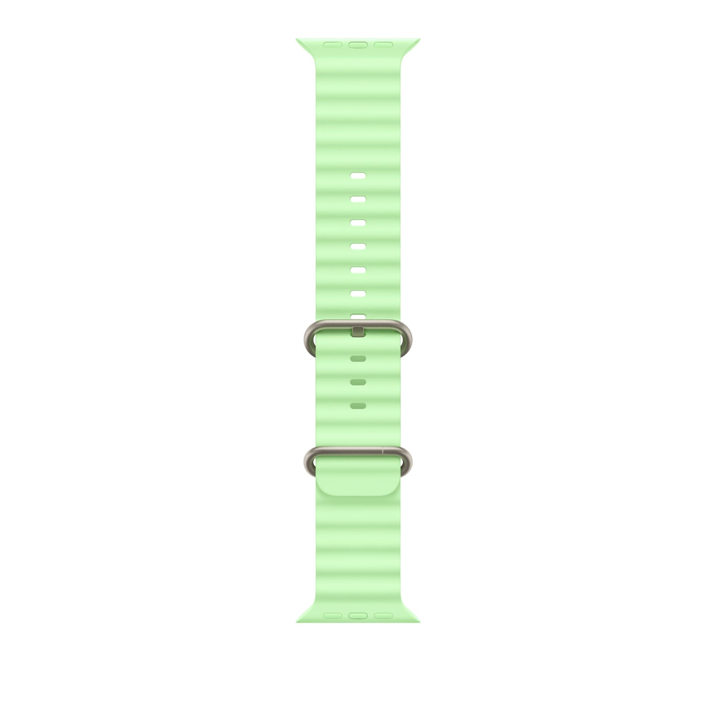 49mm Neon Green Ocean Band - Natural Titanium Finish - iSTYLE MK
