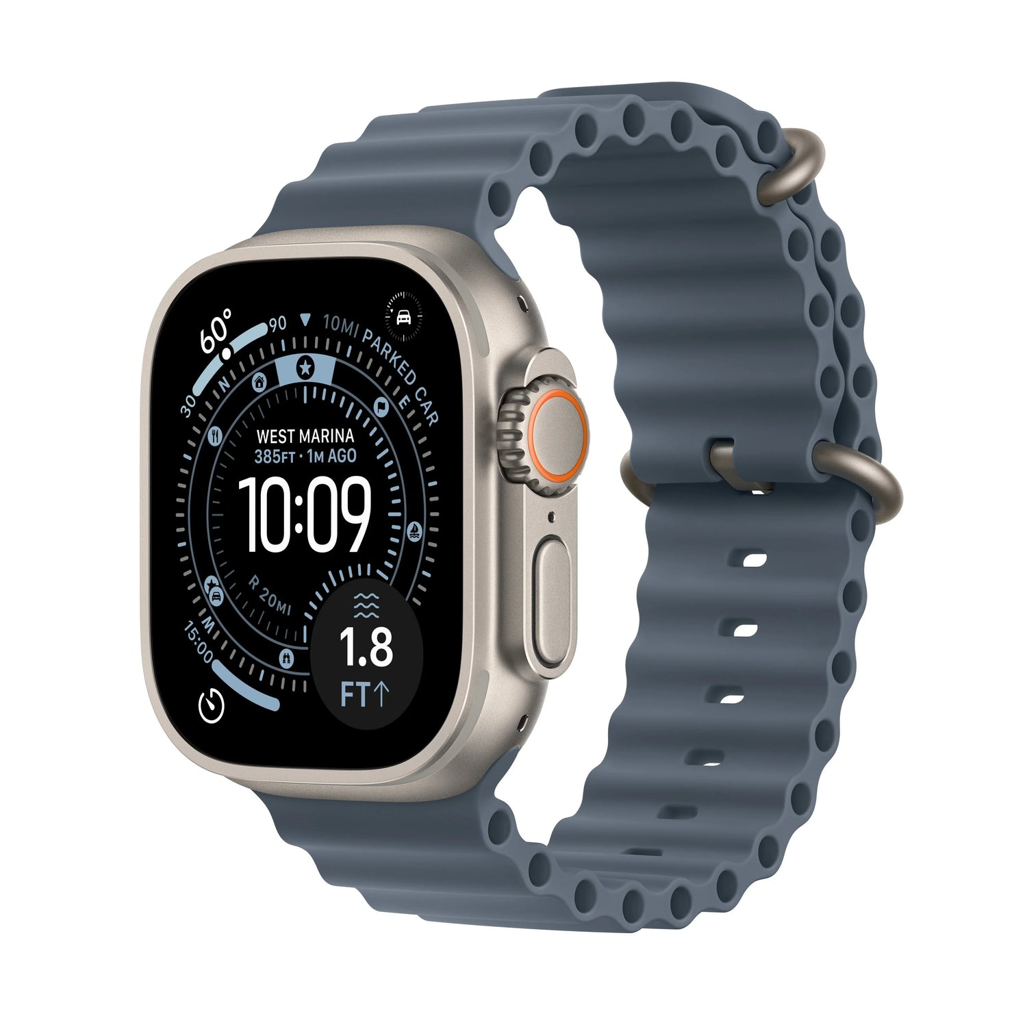 Apple Watch Ultra 3 GPS + Cellular 49mm Natural Titanium Case with Anchor Blue Ocean Band - iSTYLE MK
