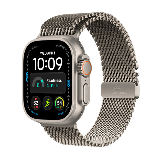 Apple Watch Ultra 4 GPS + Cellular 49mm Natural Titanium Case with Natural Titanium Milanese Loop - S - iSTYLE.mk