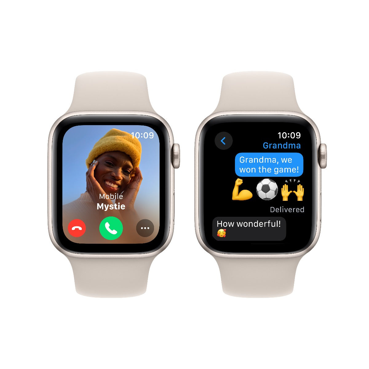 Apple Watch SE2 v2 GPS 44mm Starlight Alu Case w Starlight Sport Band - M/L