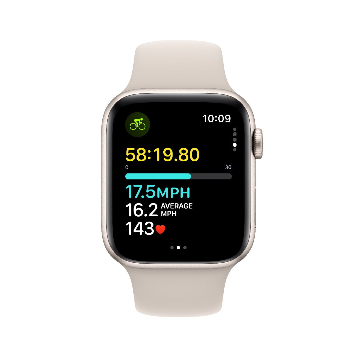 Apple Watch SE2 v2 GPS 44mm Starlight Alu Case w Starlight Sport Band - M/L