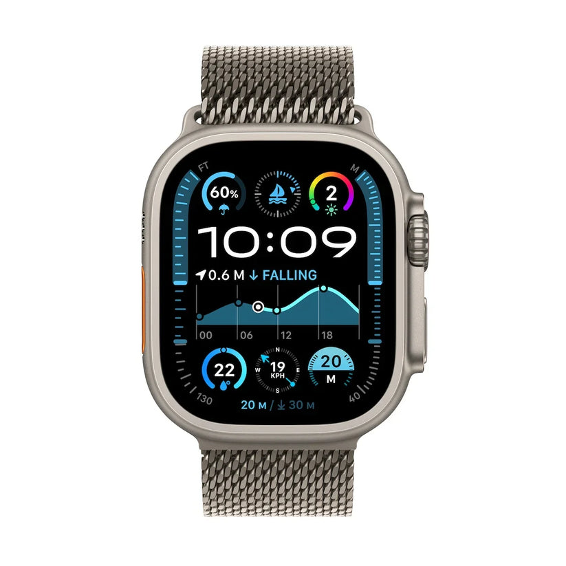 Apple Watch Ultra 2 GPS + Cellular 49mm Natural Titanium Case with Natural Titanium Milanese Loop - S