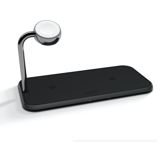 Zens Aluminium Dual Wireless Charger + Apple Watch 10W | Qi | black | ZEDC05B/00