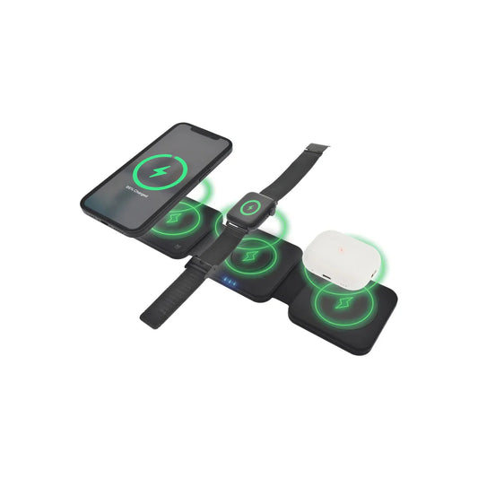 Dviced 3-in-1 foldable magnetic wireless charger - Black