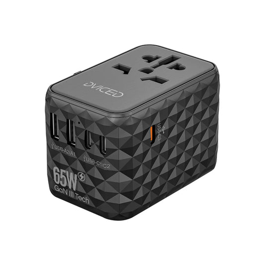 Dviced Universal travel adapter 65W GaN - Black