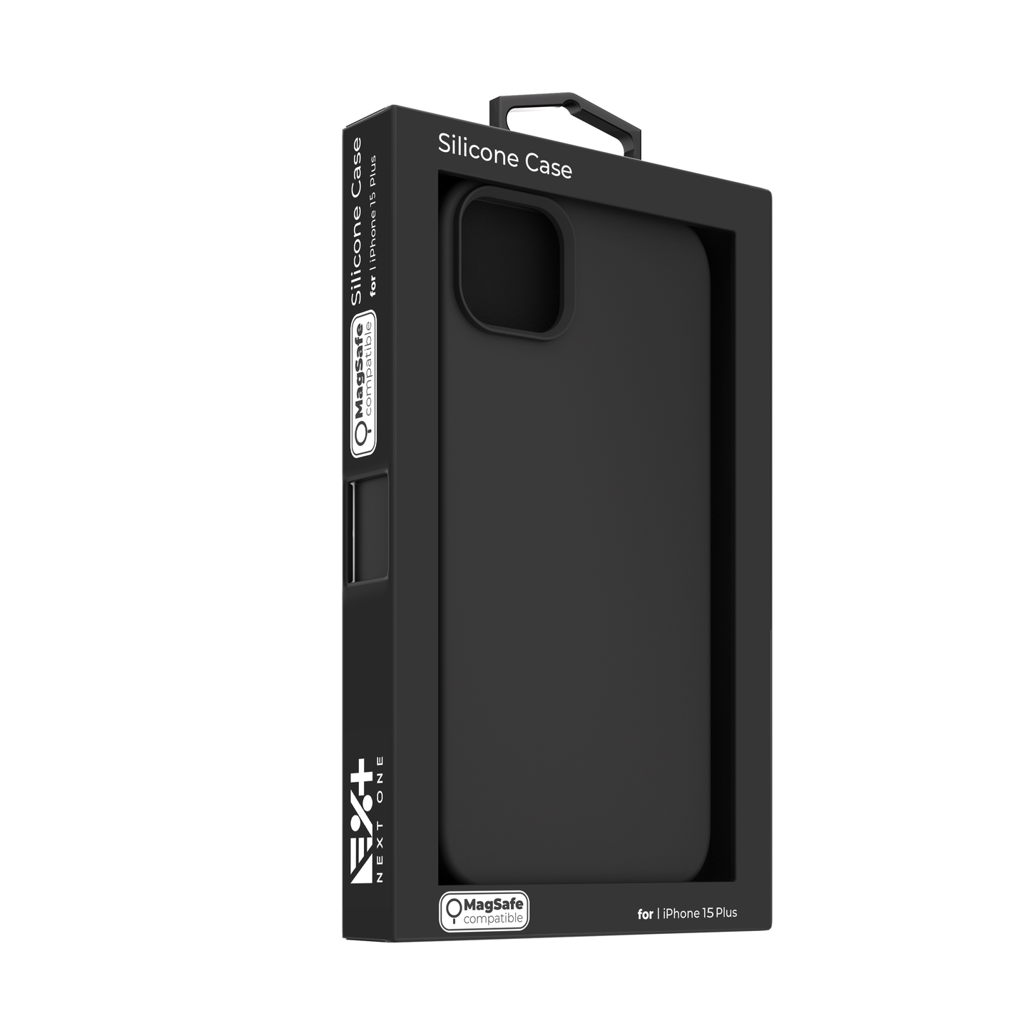 NEXT ONE silicone case MagSafe compatible for iPhone 15 Plus | Black
