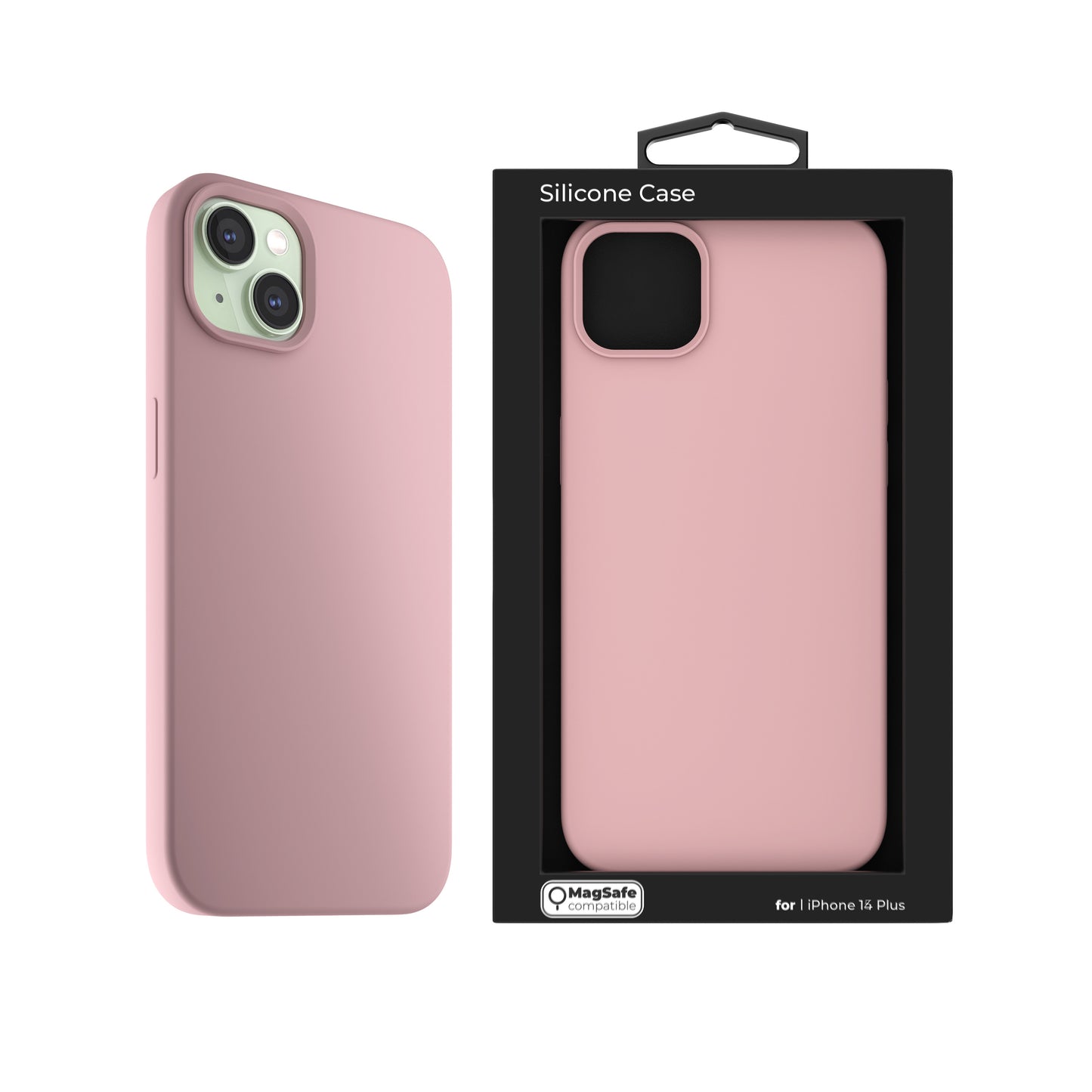 NEXT ONE silicone case MagSafe compatible for iPhone 15 Plus | Pink