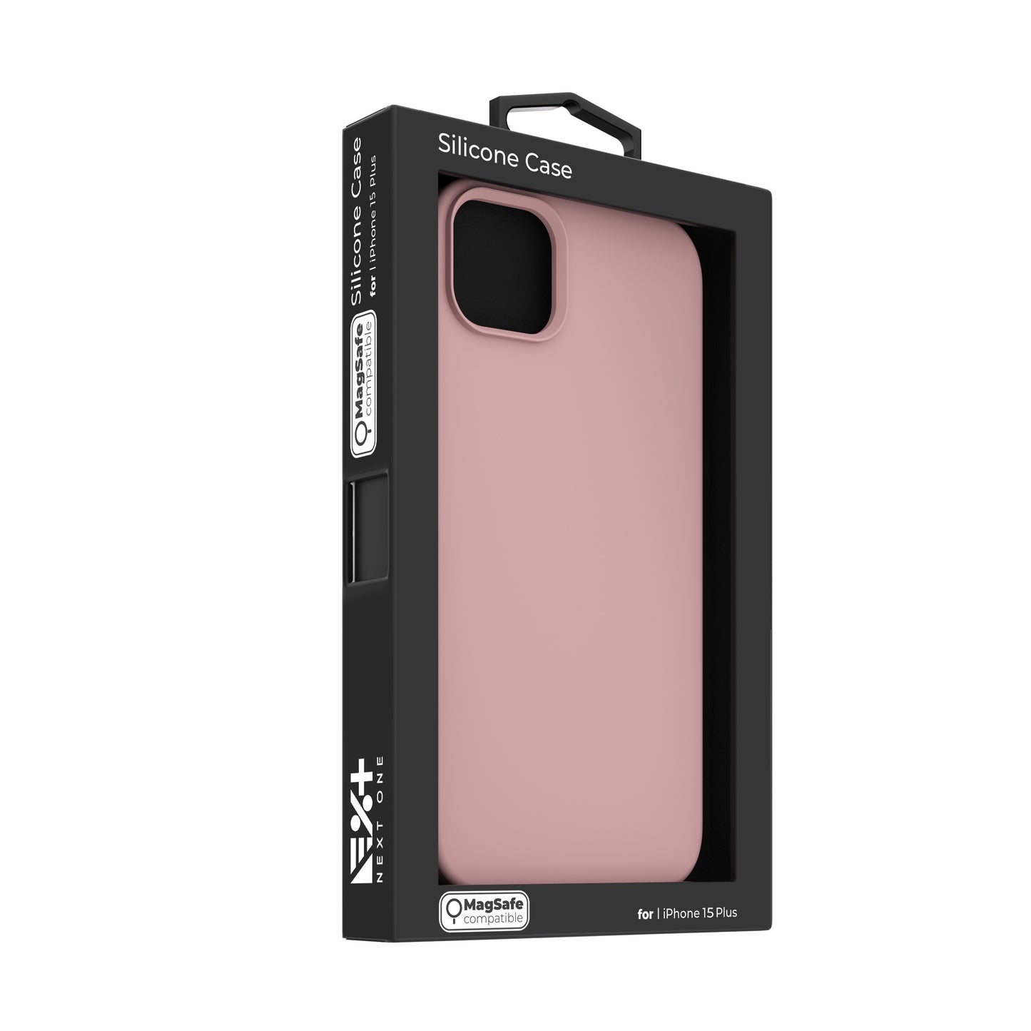 NEXT ONE silicone case MagSafe compatible for iPhone 15 Plus | Pink