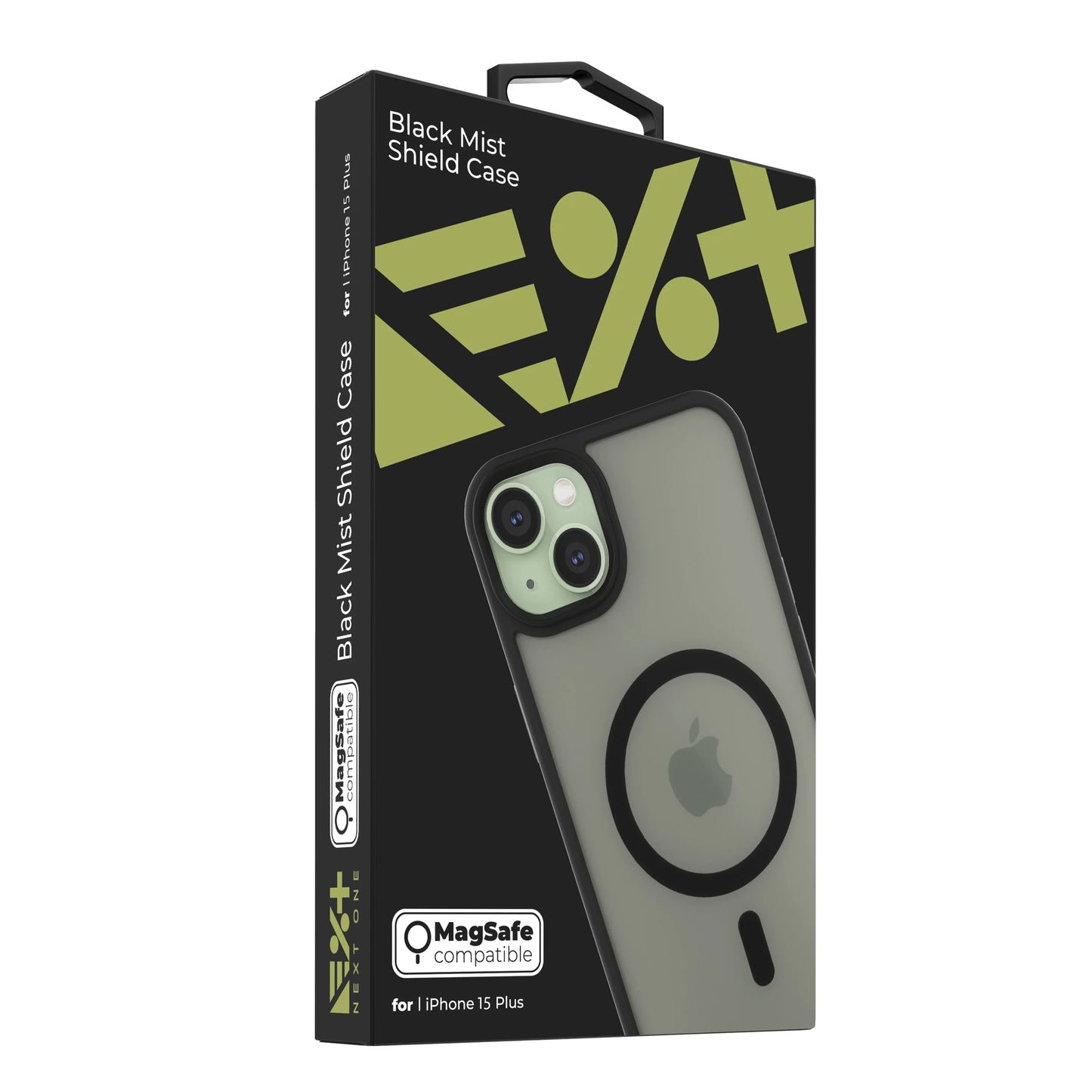 NEXT ONE mist shield case MagSafe compatible for iPhone 15 Plus | Black