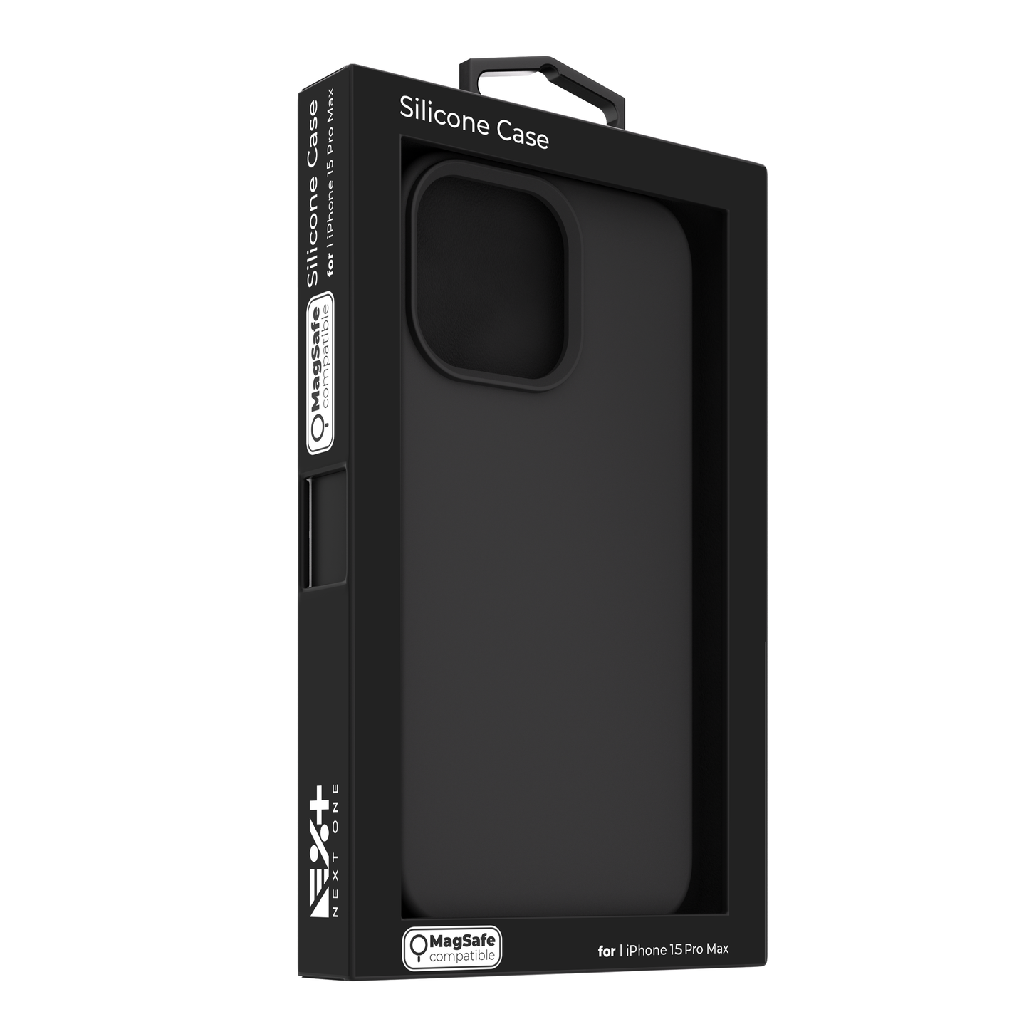 NEXT ONE silicone case MagSafe compatible for iPhone 15 Pro Max | Black