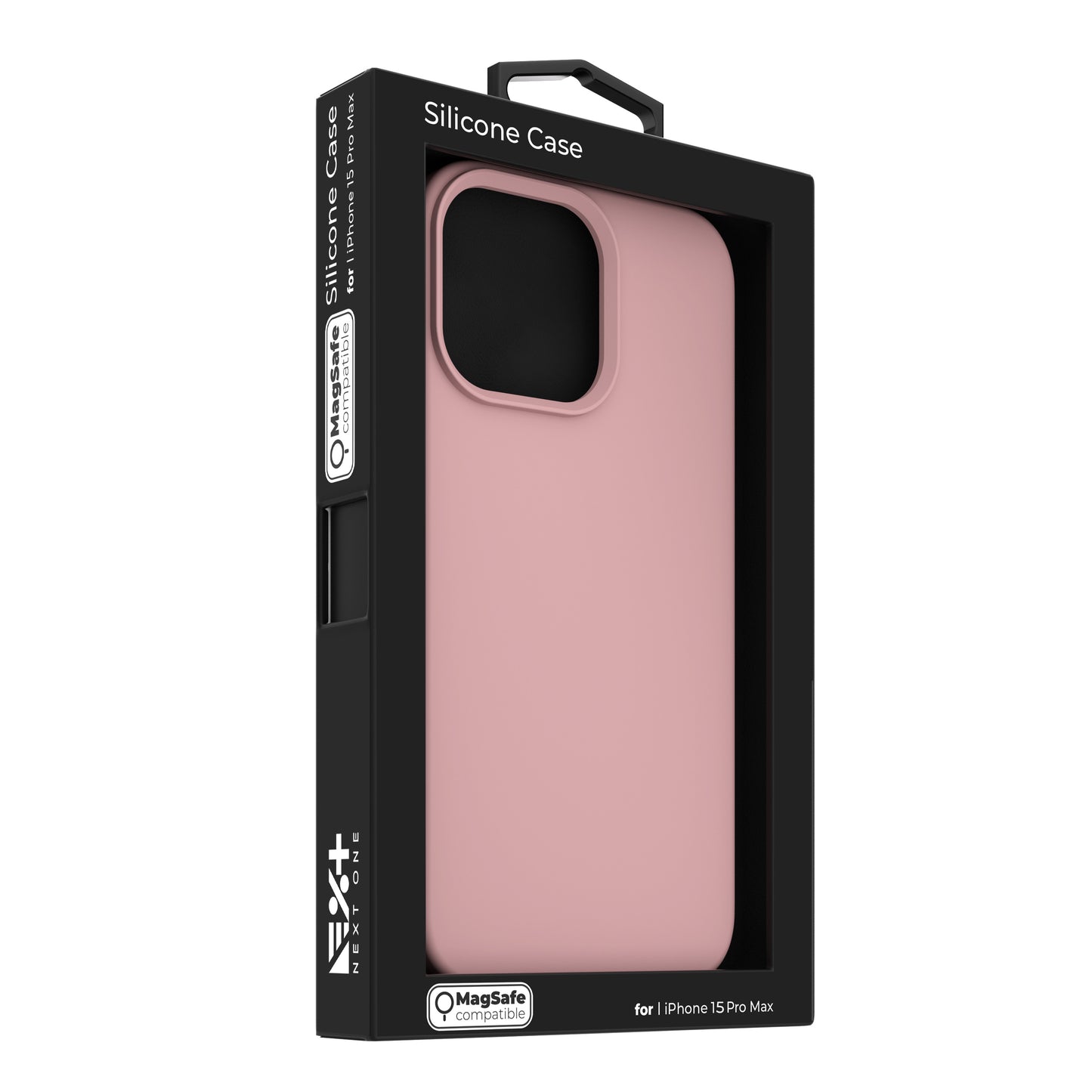 NEXT ONE silicone case MagSafe compatible for iPhone 15 Pro Max | Pink