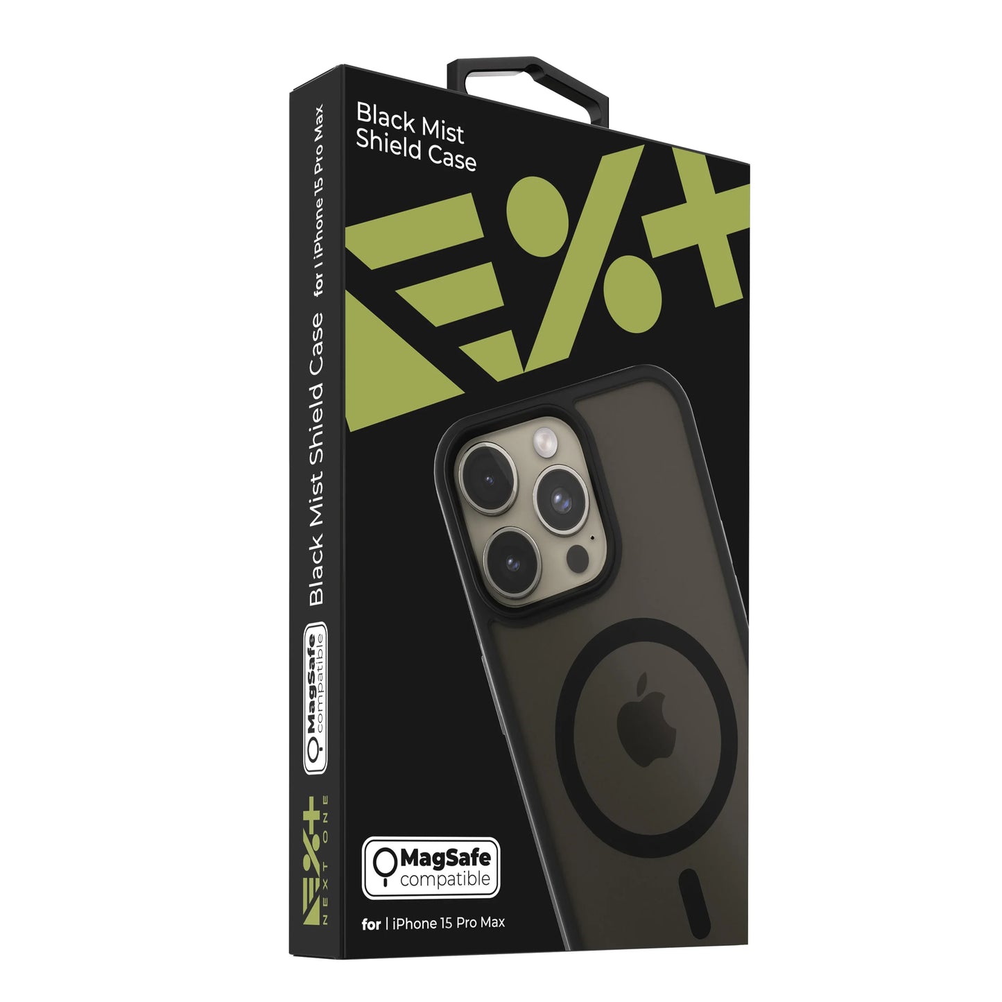 NEXT ONE mist shield case MagSafe compatible for iPhone 15 Pro Max | Black