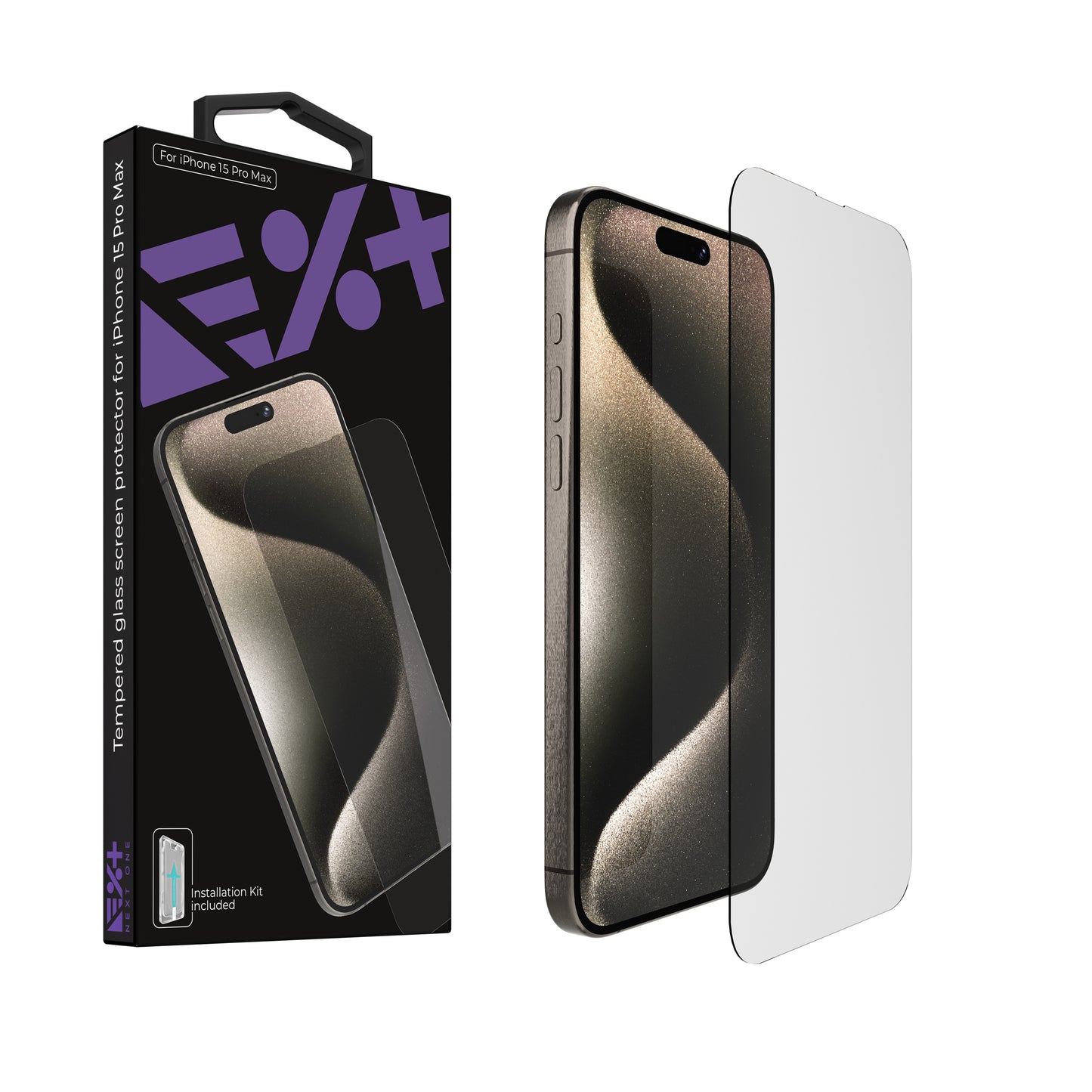 NEXT ONE Tempered glass screen protector for iPhone 15 Pro Max