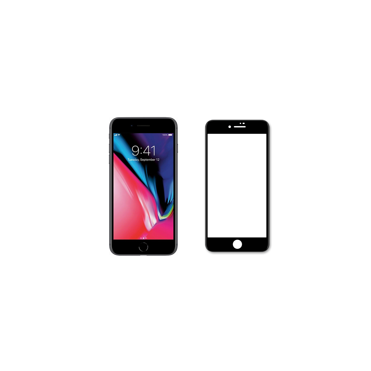 Next One 3D заштитно стакло за iPhone SE / 8 / 7 - бело