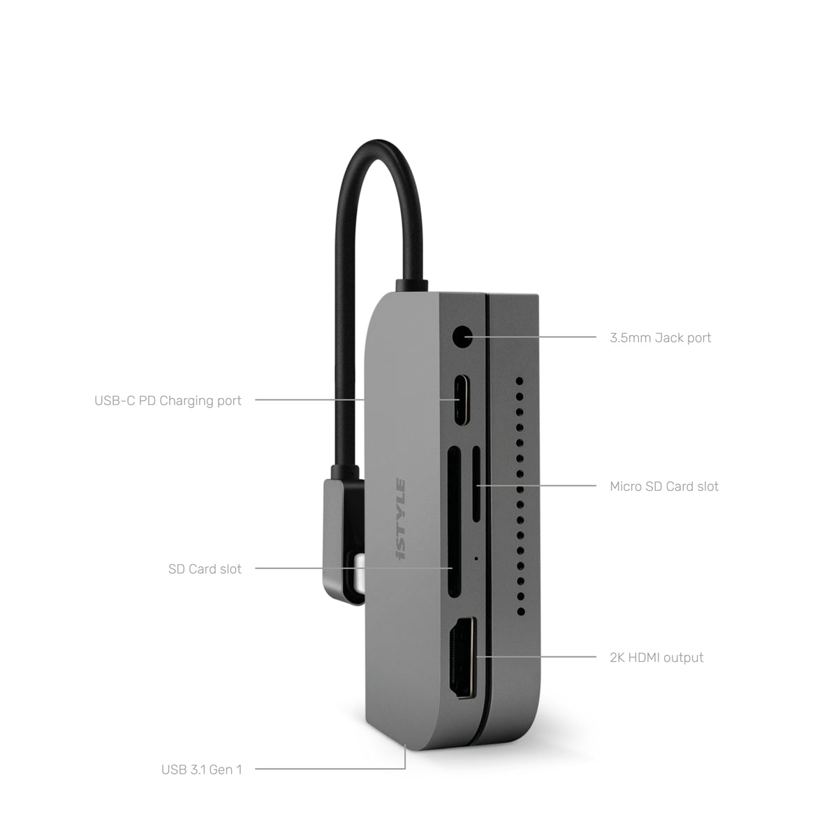 iSTYLE Type-C HUB PAD (for Apple iPad Pro) - Space Gray