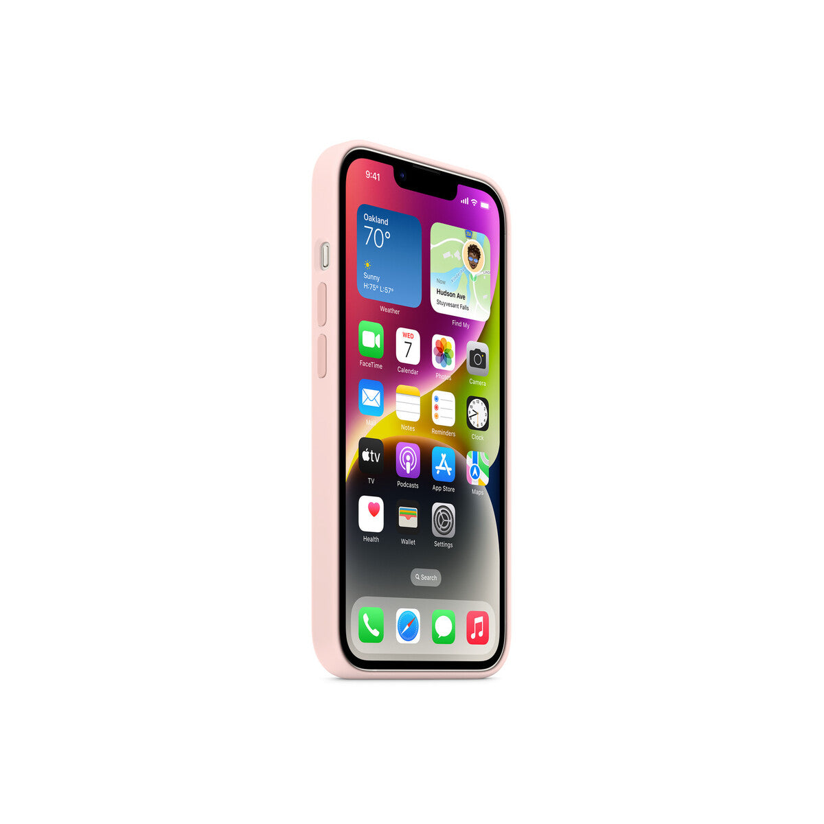 iPhone 14 Silicone Case with MagSafe - Chalk Pink