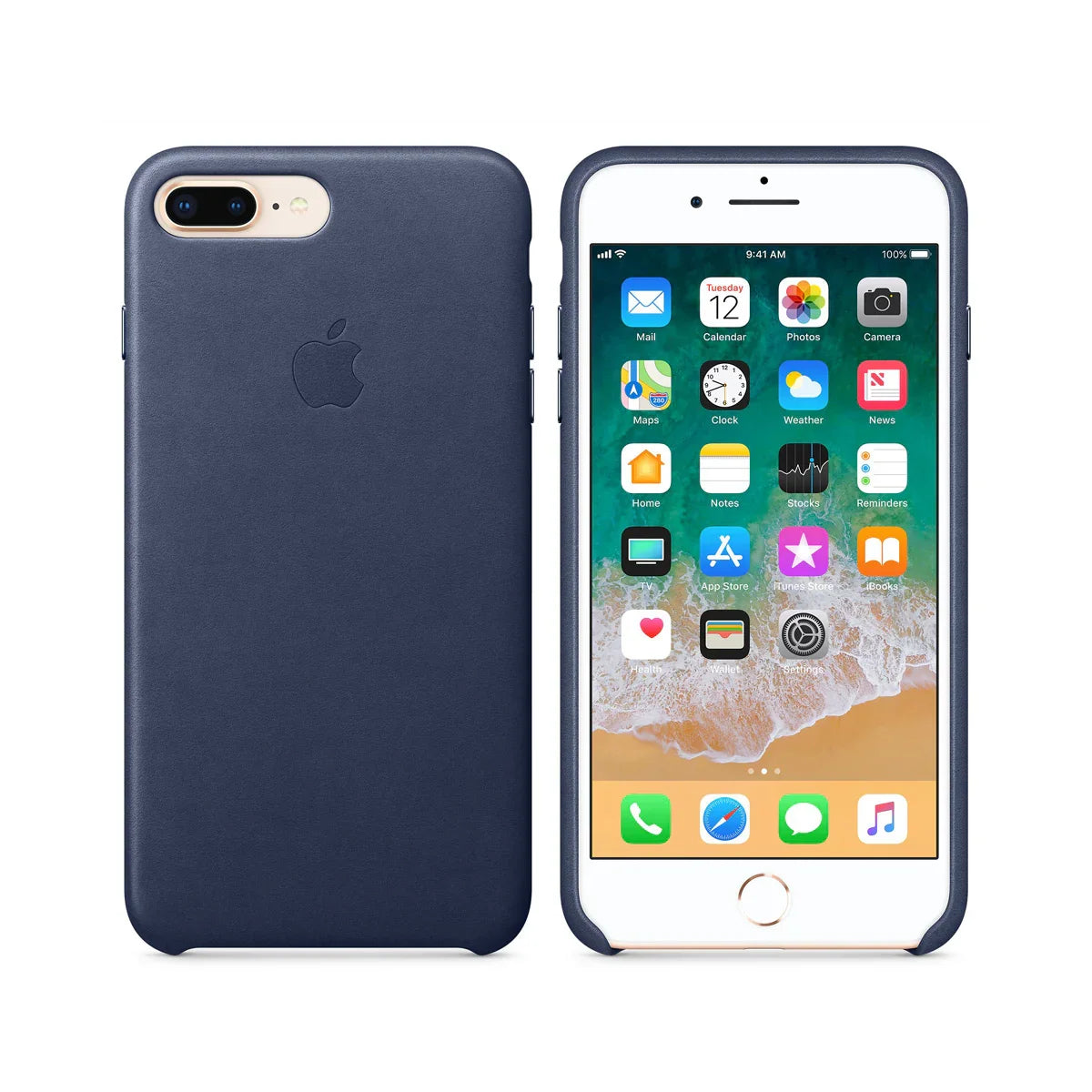 Apple iPhone 8 Plus/7 Plus Leather Case - Midnight Blue