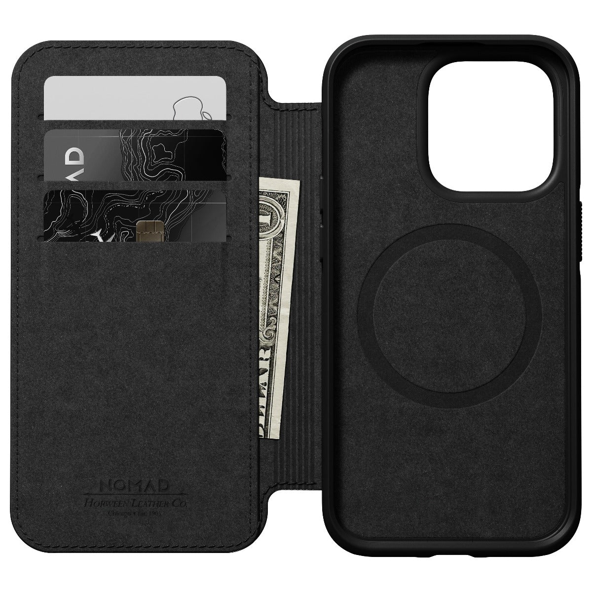 Nomad Leather MS Folio, black - iPhone 14 Pro