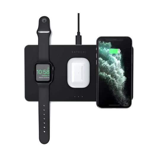 Satechi Trio Wireless Charging Pad (Apple Watch, Airpods, iPhone) - Black