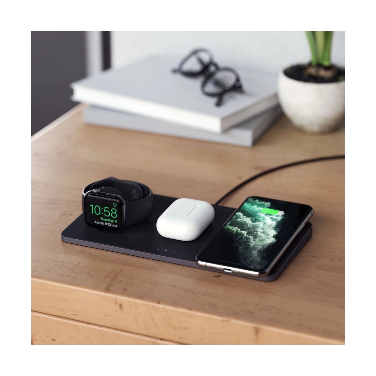 Satechi Trio Wireless Charging Pad (Apple Watch, Airpods, iPhone) - Black