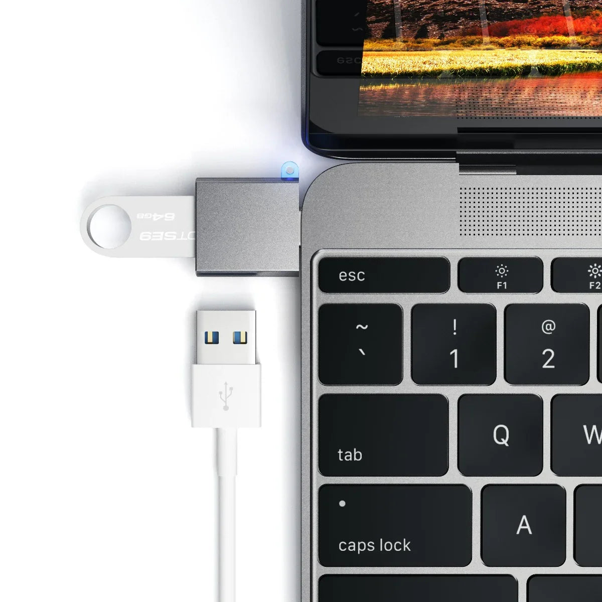 SATECHI Type C-Type A USB Adapter/Space Gray