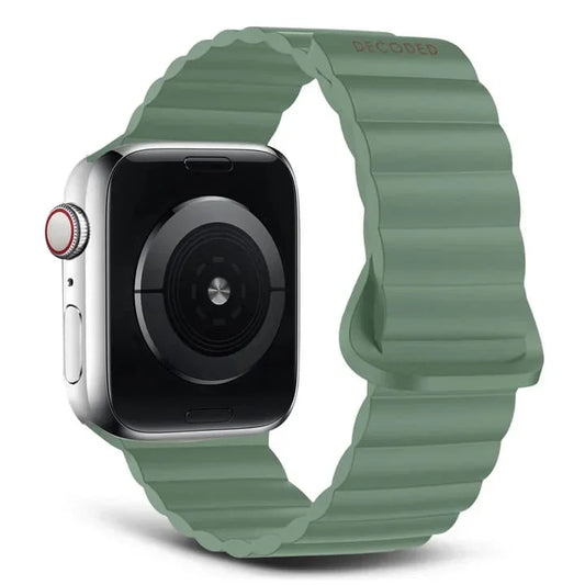 DECODED SILICONE BAND MAGNETIC TRACTION FOR APPLE WATCH 38/40/41MM LEAF GREEN