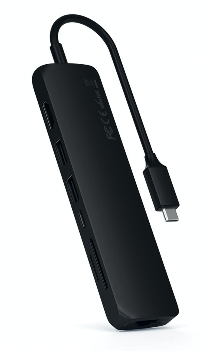Satechi Aluminium Type-C Slim Multiport (1xHDMI 4K,2x USB-A,1x SD,1x Ethernet) - Black