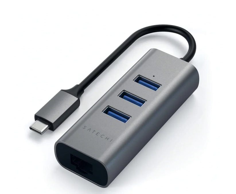Satechi TYPE-C 2-in-1 3 Port USB 30 Hub & Ethernet - Space Gray