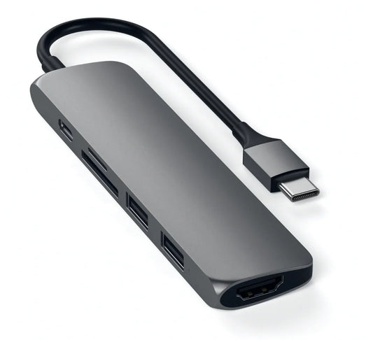 Satechi TYPE-C Slim Multimedia Adapter V2 - Space gray
