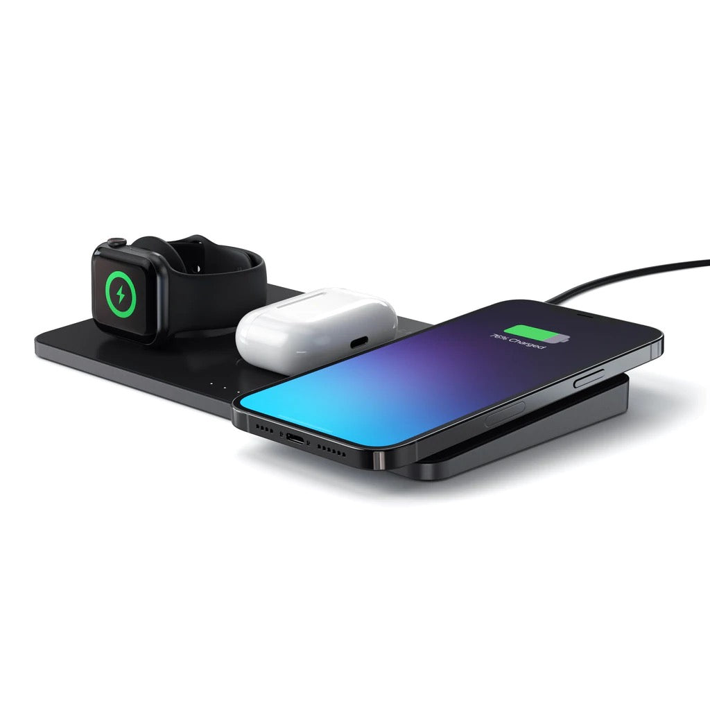 Satechi Trio Wireless Charging Pad (Apple Watch, Airpods, iPhone) - Black