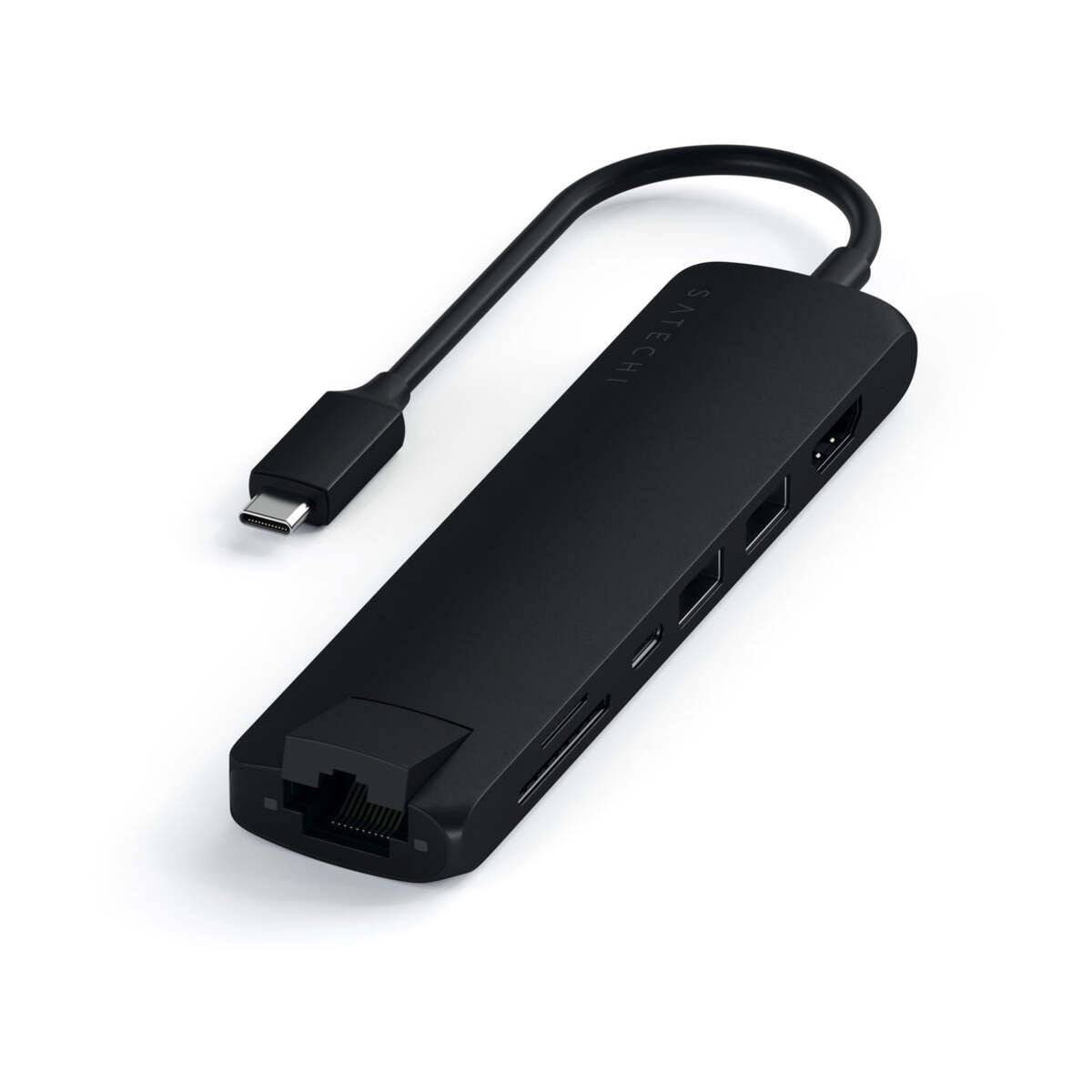 Satechi Aluminium Type-C Slim Multiport (1xHDMI 4K,2x USB-A,1x SD,1x Ethernet) - Black