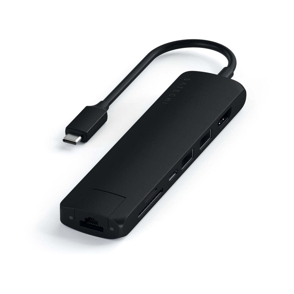 Satechi Aluminium Type-C Slim Multiport (1xHDMI 4K,2x USB-A,1x SD,1x Ethernet) - Black