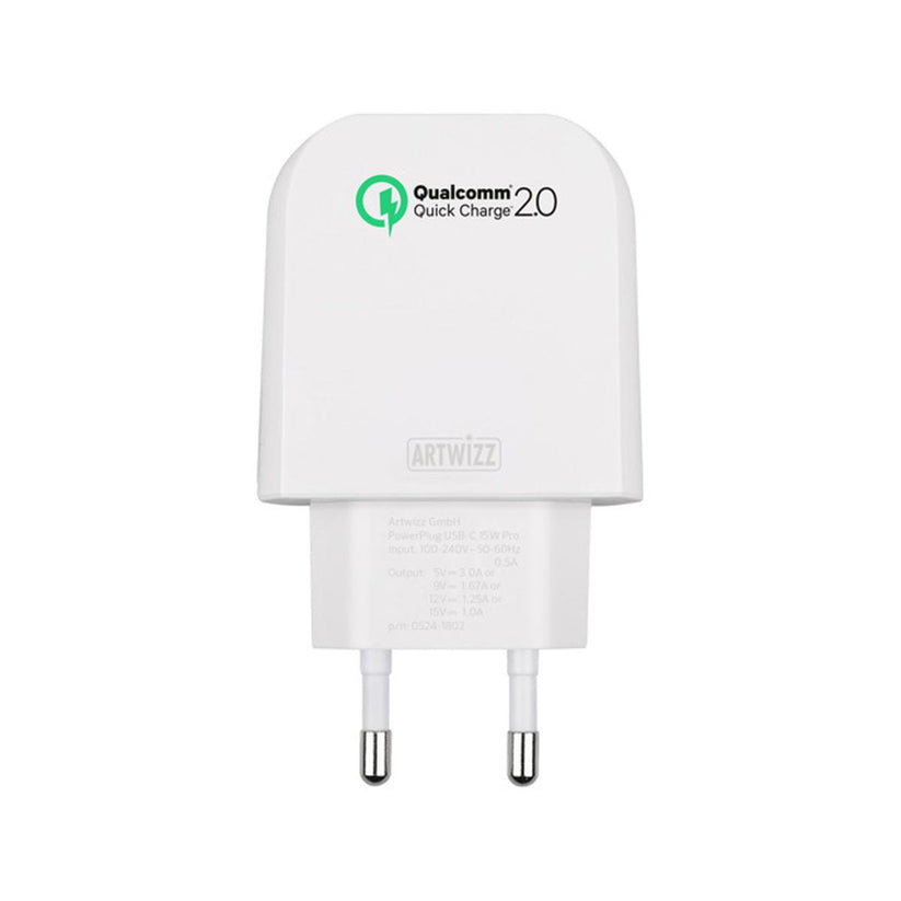 Artwizz PowerPlug USB-C w/ Qualcom Quickcharge 15W Pro - White.