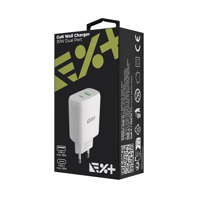 Adaptor priza NEXT ONE 30W GaN, USB-A & USB-C