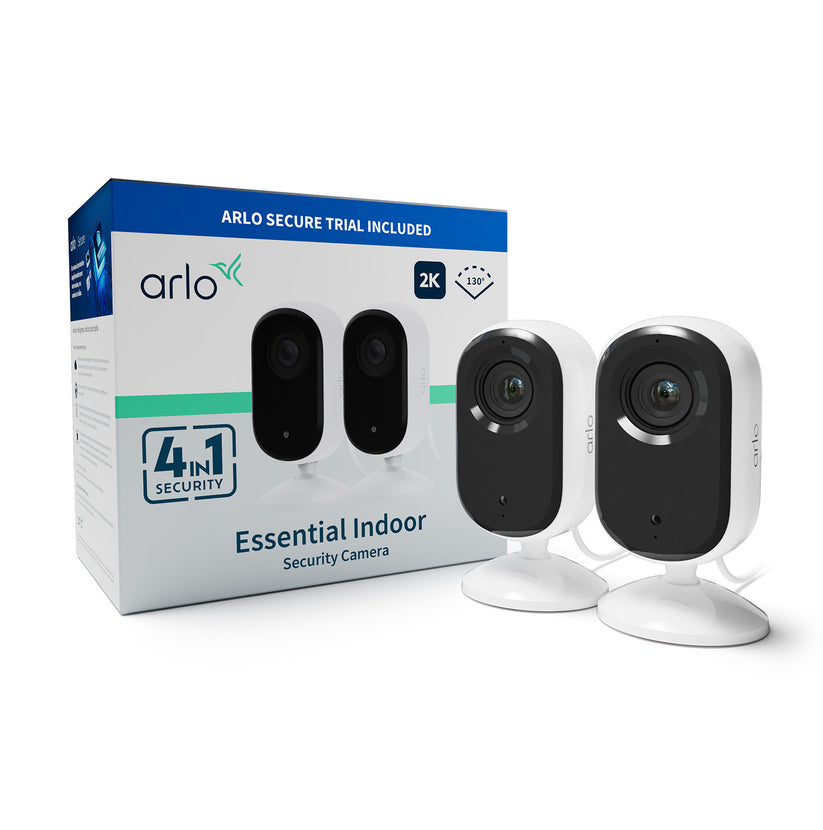 Arlo Essential (Gen.2) 2K Indoor Security Camera - 2 Camera Kit - White