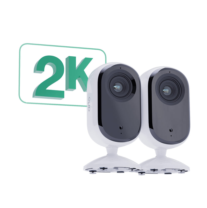 Arlo Essential (Gen.2) 2K Indoor Security Camera - 2 Camera Kit - White