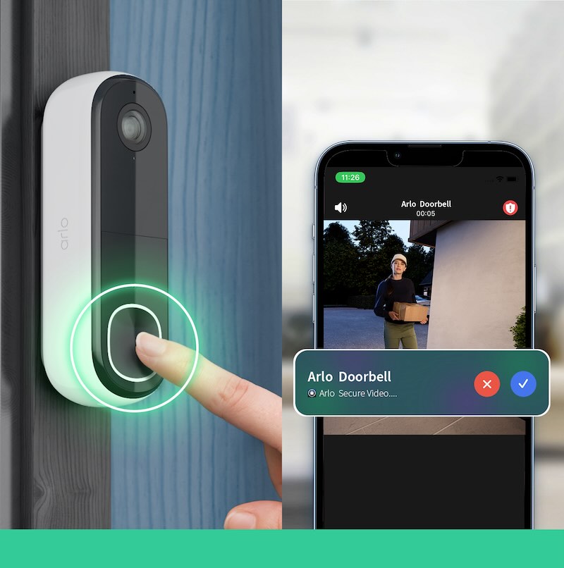 Arlo Essential (Gen.2) Video Doorbell 2K Security wireless - 1 Doorbell - White