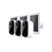 Arlo Essential (Gen.2) Bundle 2K Outdoor Security Camera - 3 Camera Kit + 3 Essential Solar Panel Charger - White