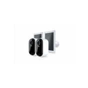 Arlo Essential (Gen.2) Bundle 2K Outdoor Security Camera - 2 Camera Kit + 2 Essential Solar Panel Charger - White