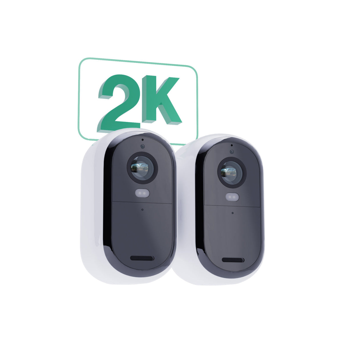 Arlo Essential (Gen.2) Bundle 2K Outdoor Security Camera - 2 Camera Kit + 2 Essential Solar Panel Charger - White